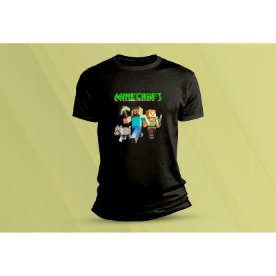 Sandratex dětské bavlněné tričko minecraft 2 černá – Zboží Mobilmania
