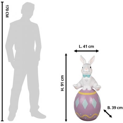 Veliká dekorace králík na fialovém vajíčku 41*39*91 cm – Hledejceny.cz