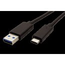 Roline 11.02.9011 USB 3.1, USB3.0 A(M) - USB C(M), 1m, černý