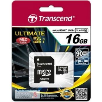 Transcend microSDHC 16 GB UHS-I U1 TS16GUSDHC10U1