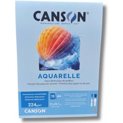 Canson studentský skicák A4 pro akvarel 224 g 10 listů lepený – Sleviste.cz