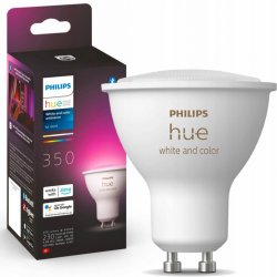 Philips Hue 8719514339880 LED žárovka 1x5W GU10 350lm 2000-6500K Bluetooth, stmívatelná, White and Color Ambiance, bílá