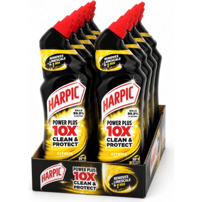 Harpic Powerplus 10x silný WC gel citrón 6 x 750 ml – Hledejceny.cz
