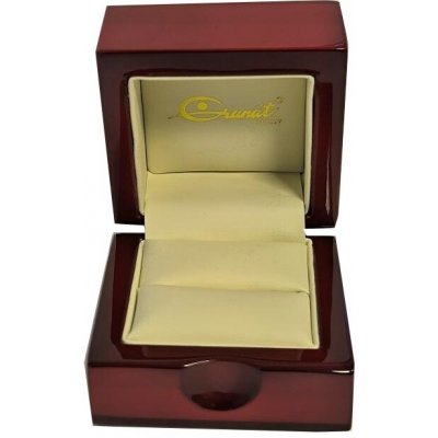 Granát Turnov dřevěná kazeta na prsten – Zboží Dáma