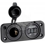 OSCULATI Vestavná zásuvka 12V/Voltmeter OS-14.517.21
