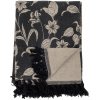 Přehoz Bloomingville přehoz na postel z recyklované bavlny Mali Black černá krémová 160 x 130 cm