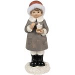 Clayre & Eef Šedá vánoční dekorace socha dívka se svíčkou - 6*6*14 cm - Clayre & Eef – Hledejceny.cz