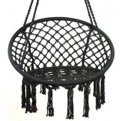 KIK KX7630 závěsné křeslo s třásněmi 80 cm černá 11448 – Hledejceny.cz