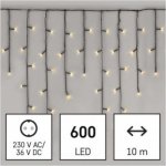 EMOS LED vánoční rampouchy 10 m venkovní i vnitřní teplá bílá programy – Zboží Dáma