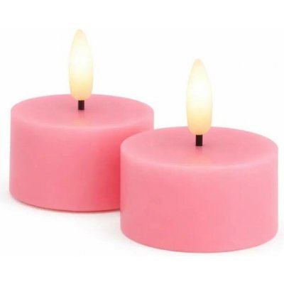 SIRIUS Sada LED čajové svíčky na baterie Sille Tealight, Ø 6 × 3,4 cm, starorůžová, z pravého vosku, balení 2 ks – Hledejceny.cz