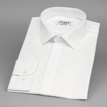 AMJ pánská luxusní košile dlouhý rukáv zdobený límec bílá JDA018SKL – Zboží Mobilmania