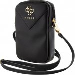 Guess PU 4G Metal Logo Phone Bag Zipper, černé – Zboží Živě