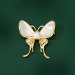 Éternelle perleťová brož Jacoba motýl B2377-LXT0659H zlatá