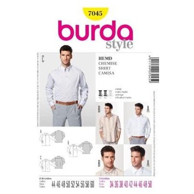 Střih Burda žlutý 7045 - pánská košile – Zboží Mobilmania