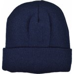 Printwear pletená čepice s podšívkou a ohrnovacím lemem modrá námořní – Hledejceny.cz