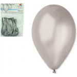 GEMAR Balónky nafukovací 26 cm metalické stříbrné set – Hledejceny.cz