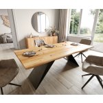 DELIFE Edge 200 x 100 akácie přírodní sklo Live-Edge – Sleviste.cz