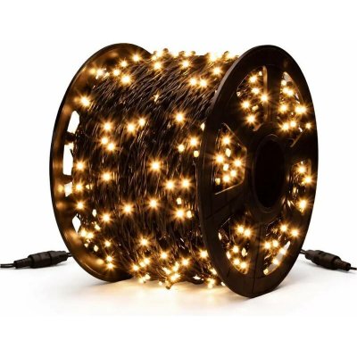 Eco Fix LED světelný řetěz venkovní 80 m, teple bílá, 36 V, černý kabel, IP67, cívka – Hledejceny.cz