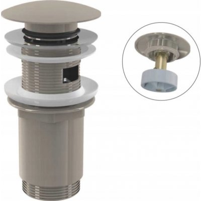 Alcadrain Pro více sérií Výpust umyvadlová click/clack 5/4" celokovová s přepadem, velká zátka, Nickel lesk A392-N-P – Hledejceny.cz