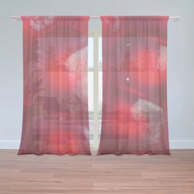 Sablio Záclony Granátové jablko: 2ks 150x250cm – Hledejceny.cz