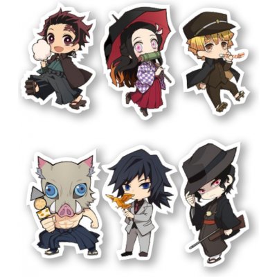 Set samolepek Demon Slayer (6x) – Zboží Živě