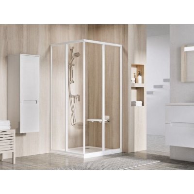 Ravak Supernova čtyřúhelníkový sprchový kout SRV2+SRV2, 80x80x195 cm, bílá, dekor transparent 14V401O2Z1S – Zboží Dáma