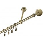 OK-GarnýžeCZ Garnýž kovová jednořadá 19mm Kalisto mosaz 250 cm do stropu / kroužky s žabkou – Sleviste.cz