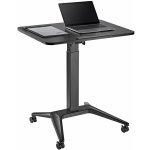 Maclean Brackets Maclean MC-453 Mobilní stůl na notebook s pneumatickým nastavením výšky Stůl na notebook s kolečky, 80x52 cm, max. 8 kg, nastavitelná výška max. 109 cm (černý) – Zboží Dáma