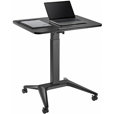 Maclean Brackets Maclean MC-453 Mobilní stůl na notebook s pneumatickým nastavením výšky Stůl na notebook s kolečky, 80x52 cm, max. 8 kg, nastavitelná výška max. 109 cm (černý) – Zboží Mobilmania