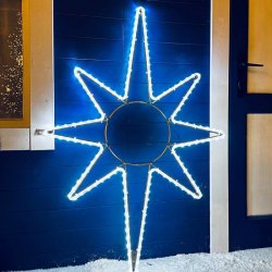 DecoLED LED světelná hvězda závěsná 80x120 cm ledově bílá