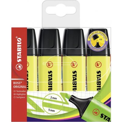 Stabilo Boss Original 70/4-24 4 ks sada žlutá – Zboží Živě