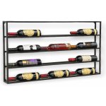DanDiBo Stojan na víno kovový nástěnný 100 cm černý stojan na láhve 96239 na 15 lahví – HobbyKompas.cz