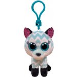 Přívěsek na klíče TY Plyšový modrá zig zag liška Atlas s velkýma očima – Zboží Mobilmania