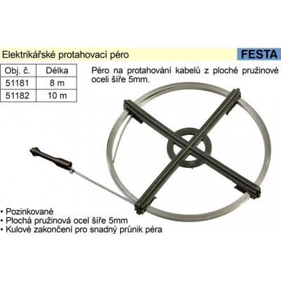 FESTA Elektrikářské protahovací péro na protahování kabelů délka 8m – Zboží Mobilmania