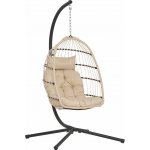 House Nordic Závěsné křeslo PATRAS s polštářem béžové – Sleviste.cz