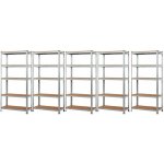 Fistar 1800x900x400 mm Kovový zinkovaný 5-policový stříbrný 5 ks – HobbyKompas.cz