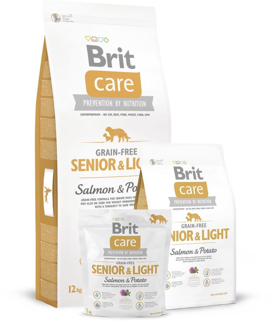 Brit Care Grain-free Senior & Light Salmon & Potato 3 x 12 kg
