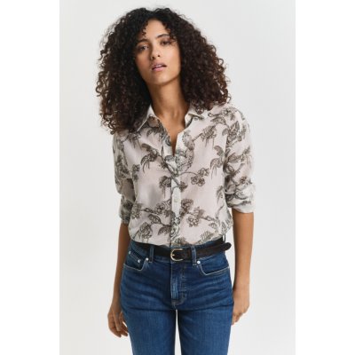 GANT REL TREE PRINT COT SILK SHIRT GREEN LAGOON – Sleviste.cz