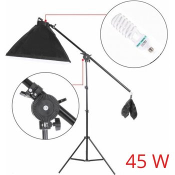 Fotověci Jeřábový Softbox Lampa + Stativ + Žárovka 45W