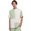 Pánské Tričko Urban Classics Patchworkové teplé pánské triko v oversize střihu 240 g/m zelená bílá