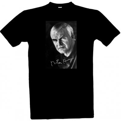 Tričko s potiskem Milan Kundera pánské Černá