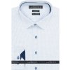 Pánská Košile AMJ košile kolekce Lui Bentini dlouhý rukáv slim fit LDS235 bílá s modrým vzorem