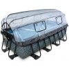Bazén EXIT Frame Pool 4x2x1m Stone Grey + Dome + Heat Pump