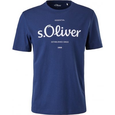 s Oliver pánské triko s logem 2057432/56D1 modrá – Zboží Mobilmania