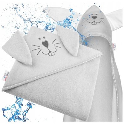 BocioLand Osuška s kapucí a oušky Zajíček šedý – Sleviste.cz