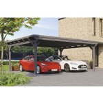 Konsta Přístřešek na auto dvojitý 618 x 500 cm břidlicově šedý – Sleviste.cz