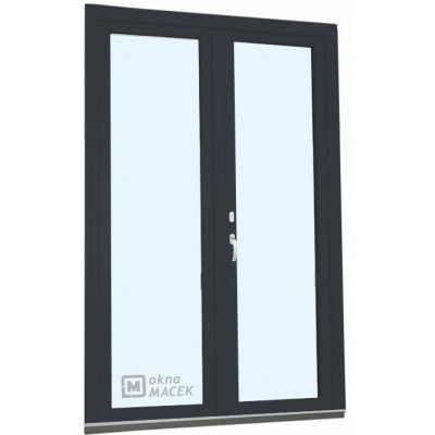 Kömmerling balkonové dveře 70 AD O+OS klapačka pravé antracit/bílá 120 x 220 cm oboustranná klika + FAB + hliníkový práh – Hledejceny.cz