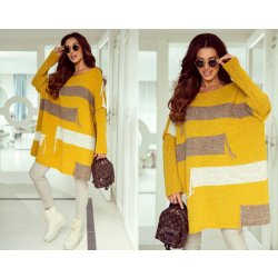 Fashionweek Luxusní volný pletený svetr jako pončo s bočními rozparky JK ZARA Horcicny