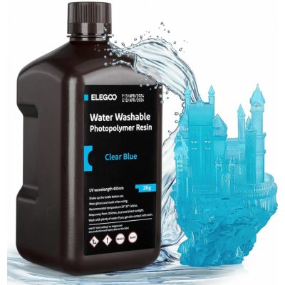 Elegoo Water-washable Resin 2KG Clear Blue 50.103.0185 – Zboží Živě