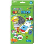 AMOS Sada barvy na sklo AUTA 6 barev + 6 sklíček – Zboží Dáma